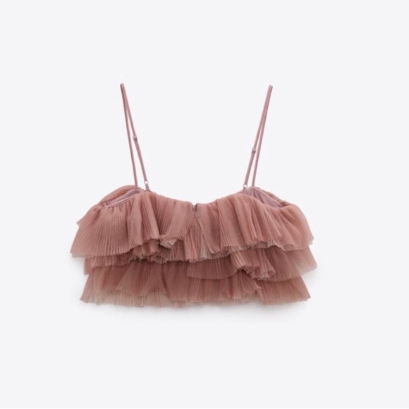 NWT Zara pleated tulle top - Picture 6 of 7